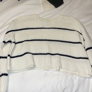 Striped white sweater